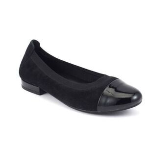 David Tate Nikki Black Suede Leather Ballet Flats